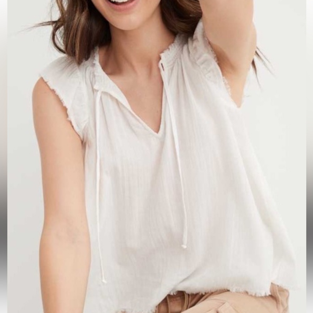 & Other Stories White Sleeveless Peasant Blouse
